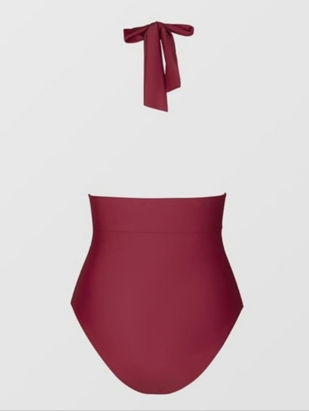 CUPSHE V- Neck One Piece Halter Backless Ruched Tummy Control Swimsuit. NEW! - Picture 9 of 10